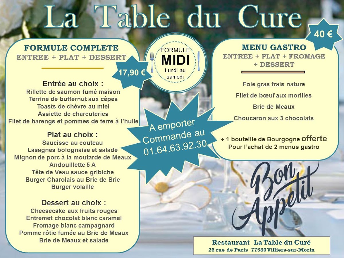 Menu La Table Du Cure-1